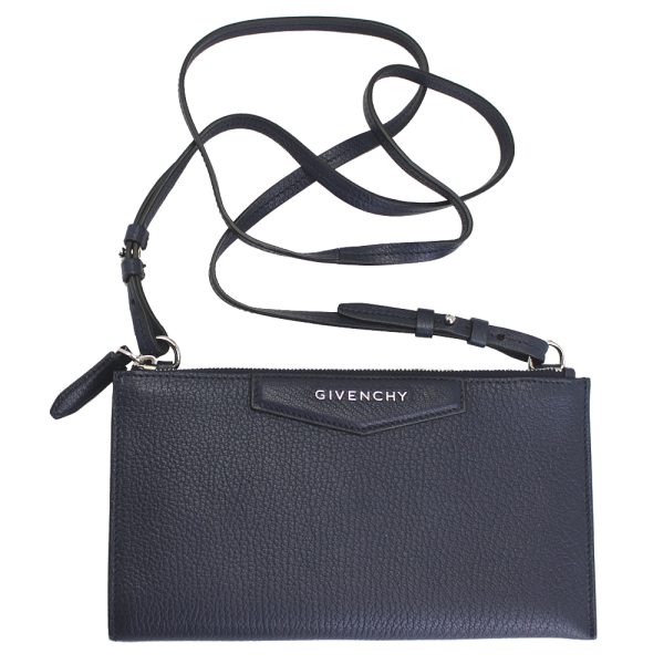 imgrc0113154677 Givenchy Antigona Crossbody Pouch Leather Bleu Nuit Navy Blue