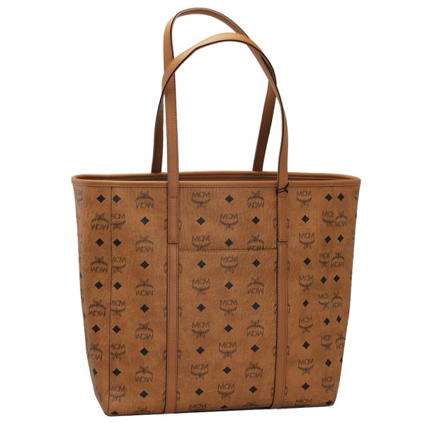 imgrc0113881006 Mcm Tote Bag Visetos Pvc Nappa Leather Brown Cognac