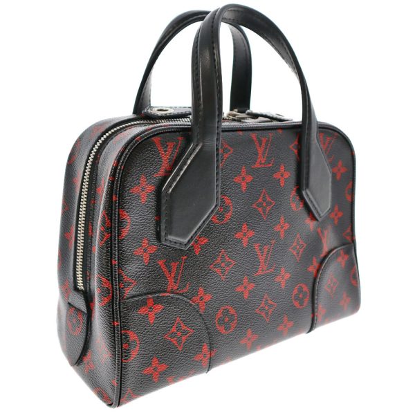 k21 6518 2 LOUIS VUITTON Dora Soft BB 2WAY Handbag Shoulder Bag Monogram Rouge Black Red