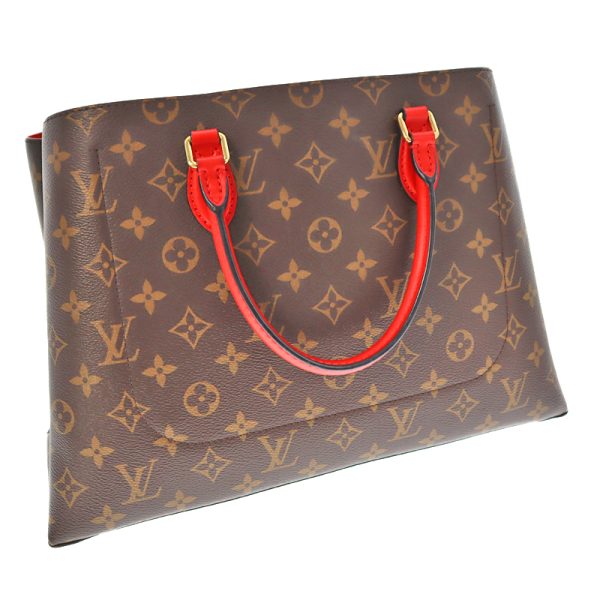 k21 6842 2 Louis Vuitton Cerise 2WAY Flower Tote Monogram Canvas Tote Bag BrownRed