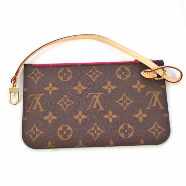 k22 1127 5 Louis Vuitton Neverfull PM Monogram Canvas Tote Bag BrownPink