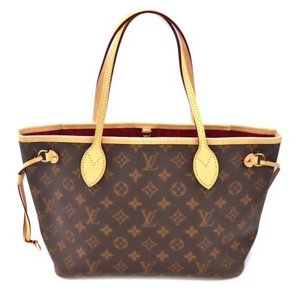 k22 1127 Louis Vuitton Neverfull PM Monogram Canvas Tote Bag BrownPink