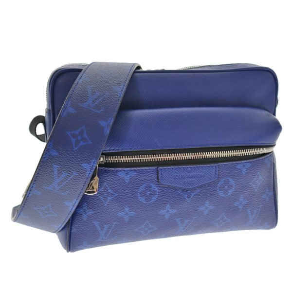 k22 4319 Louis Vuitton Outdoor Messenger Shoulder Bag Body Bag Taiga Monogram Blue Crossbody