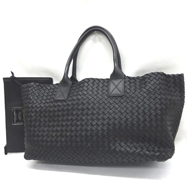 kr13421 2 Bottega Veneta Limited Edition Pouch Included Intrecciato Cabas MM Tote Bag Black