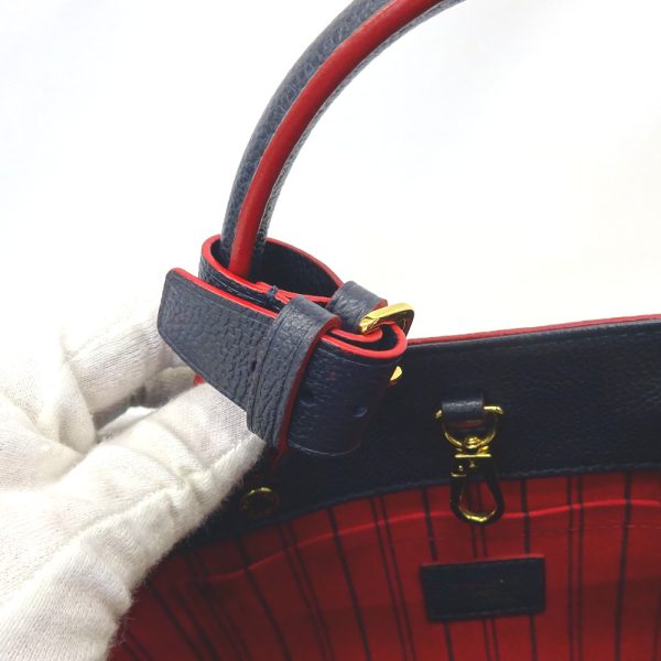 kr203091 12 Louis Vuitton Monogram Empreinte leather Montaigne BB Marine Rouge Handbag Black