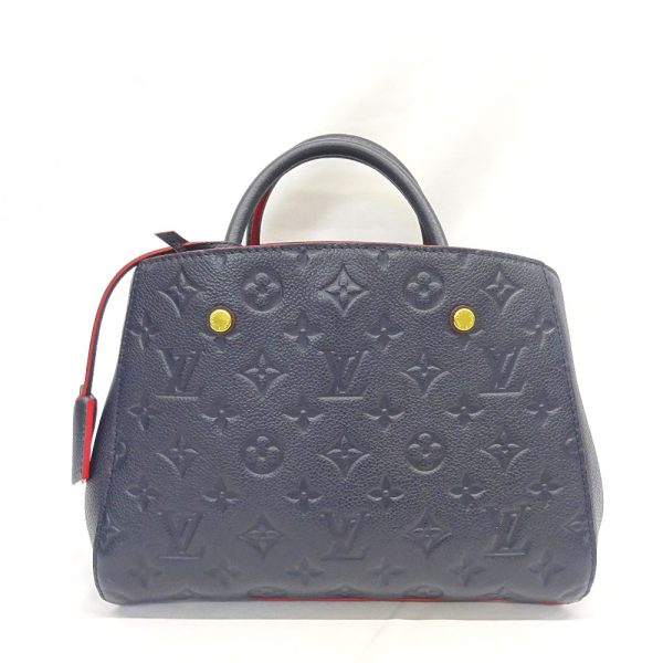 kr203091 2 Louis Vuitton Monogram Empreinte leather Montaigne BB Marine Rouge Handbag Black