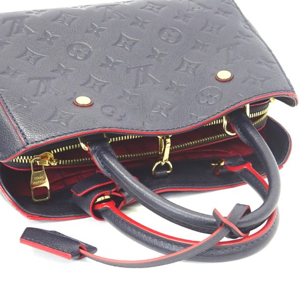 kr203091 7 Louis Vuitton Monogram Empreinte leather Montaigne BB Marine Rouge Handbag Black