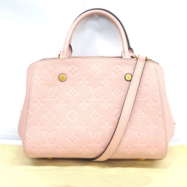 kr213921 2 Louis Vuitton Monogram Empreinte Montaigne BB Handbag Pink