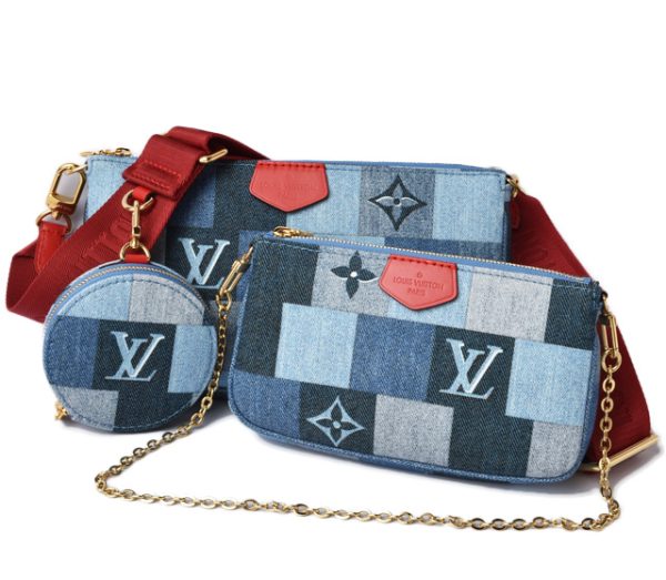 l 20 0008 1 Louis Vuitton Accessory Pouch Coin Case Multi Pochette Accessoires Denim Monogram Blue