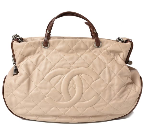 m2209 13 ch 1 Chanel Coco Mark Quilted Stitching Leather Tote Bag Shoulder Bag 2way Chain Bag Beige Brown