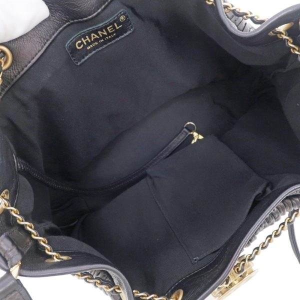 m2404 05 806409mr 04 Chanel Drawstring Chain Shoulder Bag Leather Black