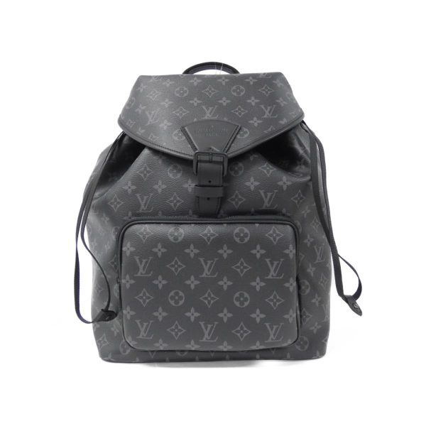 m46683a000000 b Louis Vuitton Monogram Eclipse Montsouris Backpack Monogram Coated Canvas Backpack Black