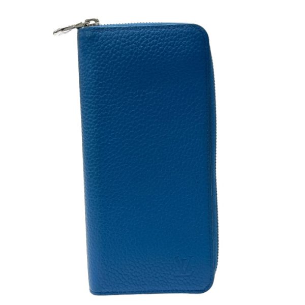 mab10004 1 Louis Vuitton Zippy Vertical Taurillon Leather Long Wallet Round Zipper Blue