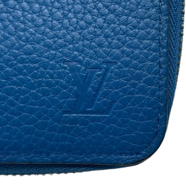 mab10004 5 Louis Vuitton Zippy Vertical Taurillon Leather Long Wallet Round Zipper Blue