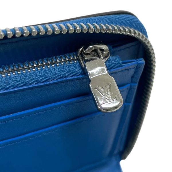 mab10004 8 Louis Vuitton Zippy Vertical Taurillon Leather Long Wallet Round Zipper Blue