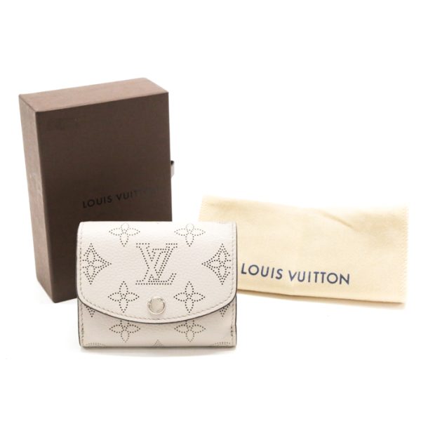 mai07519 Louis Vuitton Portefeuil Iris XS Monogram Mahina Leather Trifold Wallet Compact Plume Gray