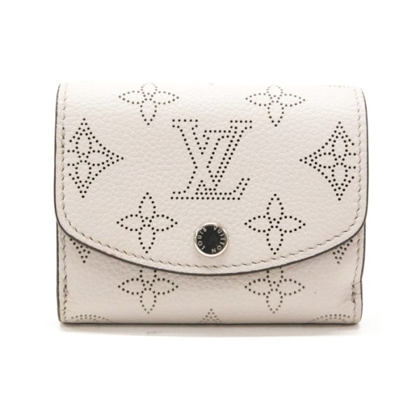 mai07519 1 Louis Vuitton Portefeuil Iris XS Monogram Mahina Leather Trifold Wallet Compact Plume Gray