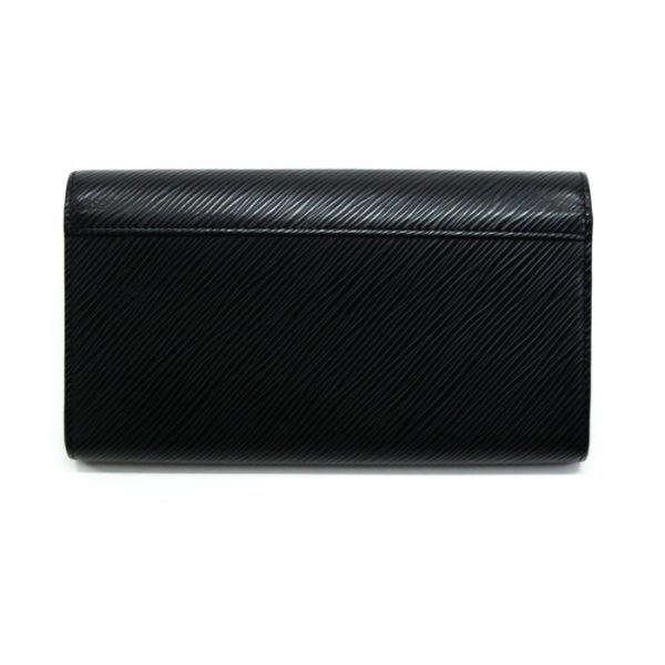 mai26011 2 Louis Vuitton Portefeuille Twist Epi Long Wallet Cover Lid LV Silver Hardware Noir Black