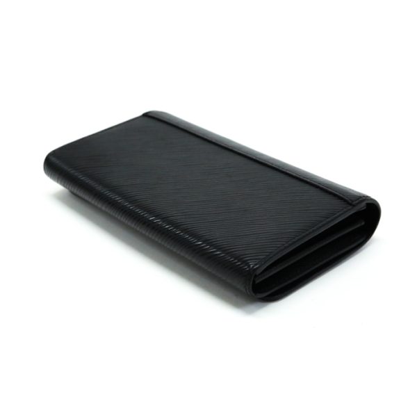 mai26011 4 Louis Vuitton Portefeuille Twist Epi Long Wallet Cover Lid LV Silver Hardware Noir Black