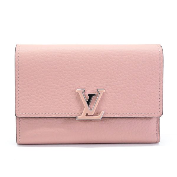 mai26021 1 Louis Vuitton Portefeuille Capucines Taurillon Leather Trifold Wallet Compact Magnolia Pink