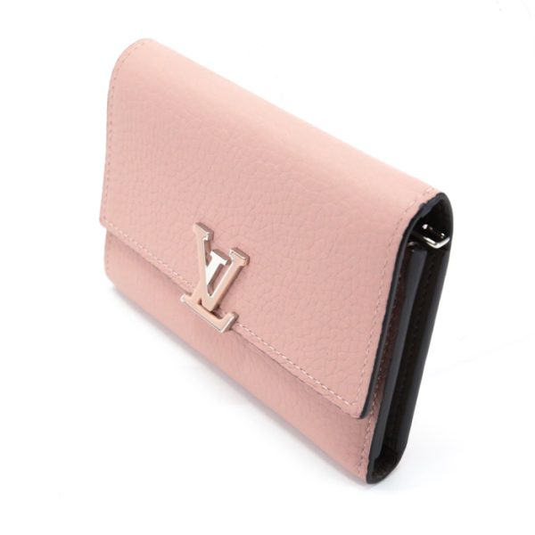 mai26021 3 Louis Vuitton Portefeuille Capucines Taurillon Leather Trifold Wallet Compact Magnolia Pink