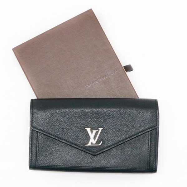 maj11019 Louis Vuitton Portefeuil My Lock Me Calf Leather Long Wallet Cover Lid LV Noir Black