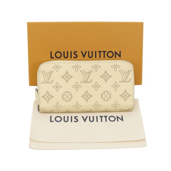 mak26009 Louis Vuitton Zippy Monogram Mahina Leather Long Wallet Round Zipper Card Case Banana Yellow