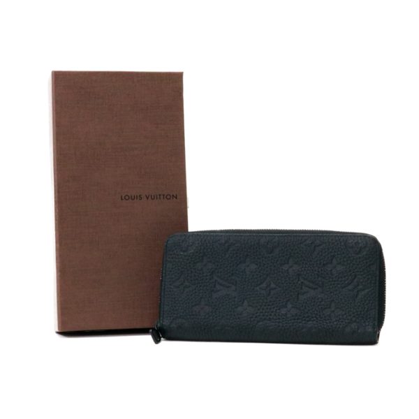 mal07014 Louis Vuitton Zippy Vertical Taurillon Monogram Long Wallet Round Zipper Noir Black