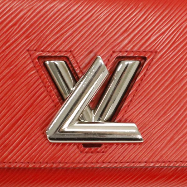 mal10009 2 Louis Vuitton Portefeuil Twist Epi Leather Long Wallet Twist Lock Cover Lid LV Silver Hardware Coquelicot Red