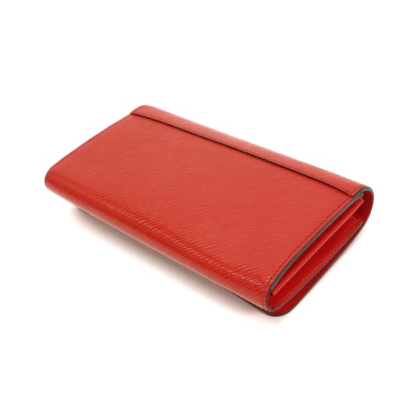 mal10009 4 Louis Vuitton Portefeuil Twist Epi Leather Long Wallet Twist Lock Cover Lid LV Silver Hardware Coquelicot Red