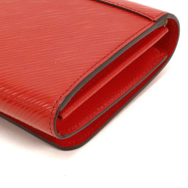 mal10009 5 Louis Vuitton Portefeuil Twist Epi Leather Long Wallet Twist Lock Cover Lid LV Silver Hardware Coquelicot Red