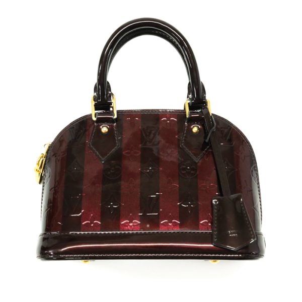 mao19002 1 Louis Vuitton Alma BB Monogram Vernis Rayeur Enamel Handbag Mini Boston Bag Amaranto Dark Purple