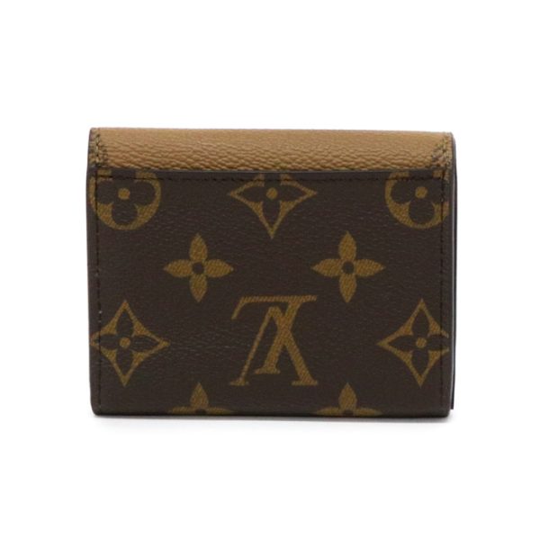 map06006 2 Louis Vuitton Portefeuille Zoe Monogram Giant Reverse Leather Trifold Wallet Medium Compact Mini Dark Brown