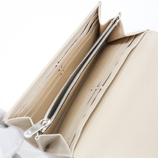 mar01005 7 Louis Vuitton Portefeuil Iris Monogram Mahina Leather Long Wallet Cover Lid Bifold Perforated Leather Beige