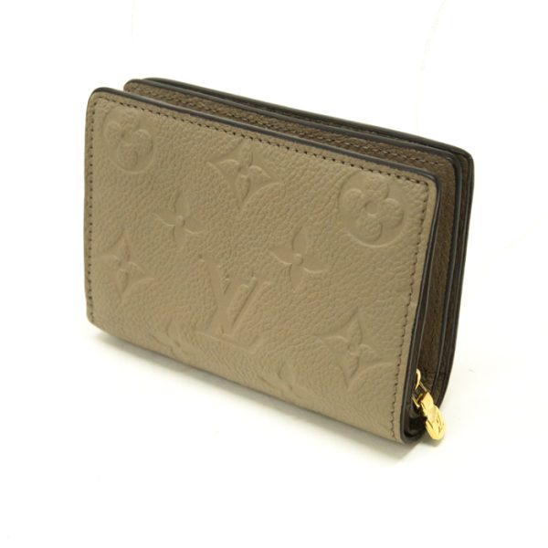 mas20011 2 Louis Vuitton Portefeuil Claire Monogram Empreinte Leather Bifold Wallet Round Zipper Medium Tourtrail Beige