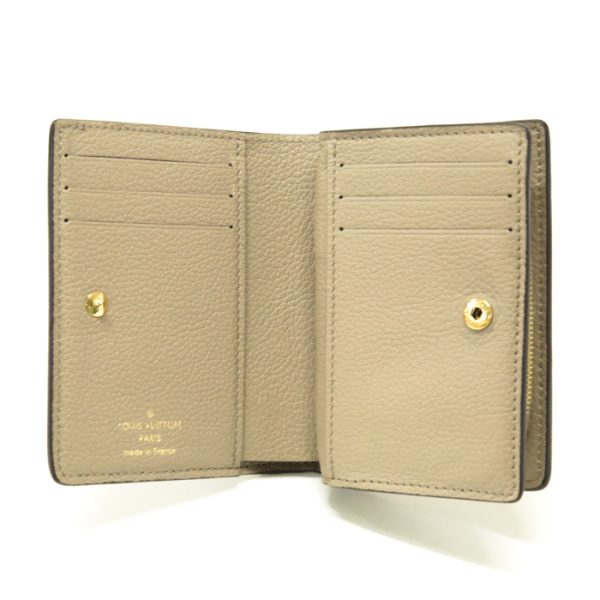 mas20011 5 Louis Vuitton Portefeuil Claire Monogram Empreinte Leather Bifold Wallet Round Zipper Medium Tourtrail Beige