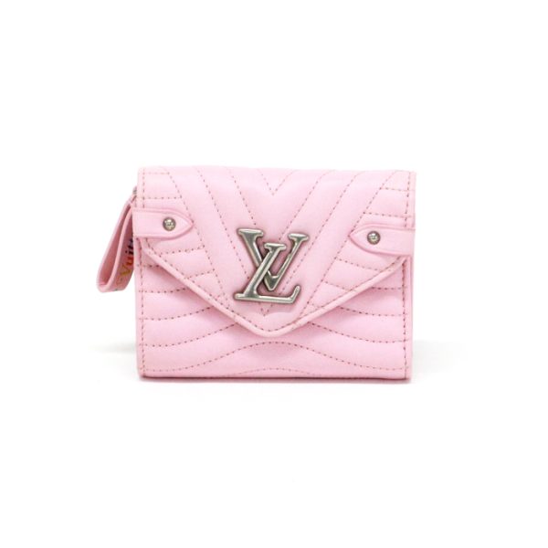 mas20012 1 Louis Vuitton Wave Calf Leather Quilted Trifold Medium Compact Wallet Smoothie Pink