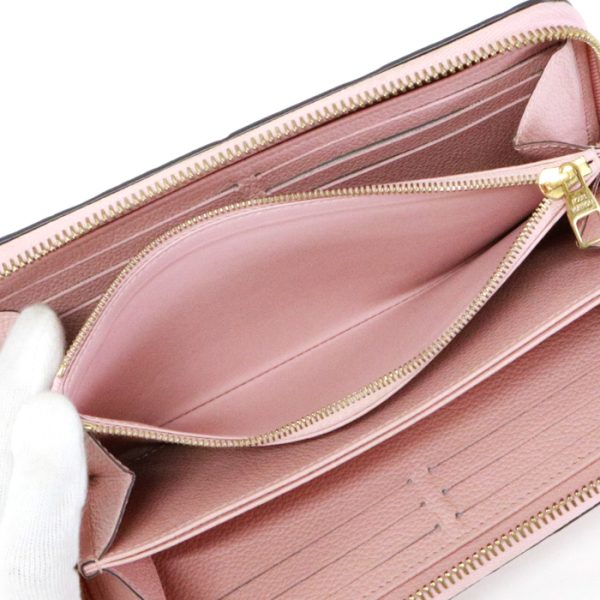 mat10009 11 Louis Vuitton Zippy Monogram Empreinte Leather Round Zipper Long Wallet Rose Poudre Pink