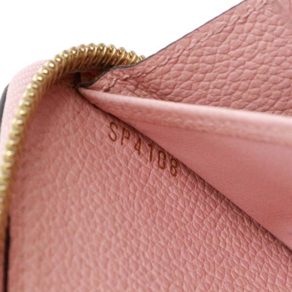 mat10009 9 Louis Vuitton Zippy Monogram Empreinte Leather Round Zipper Long Wallet Rose Poudre Pink