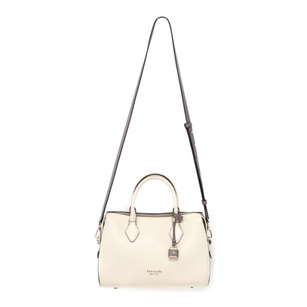 mba08006 1 Kate Spade Handbag Leather Bicolor 2way Shoulder Ivory Gray