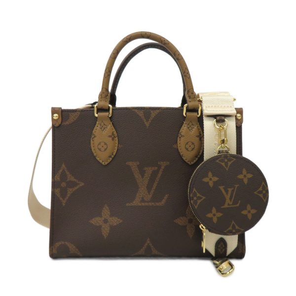 n2401 06 300239mi Louis Vuitton On The Go PM Monogram Leather Tote Bag 2way Shoulder Bag Reverse Brown