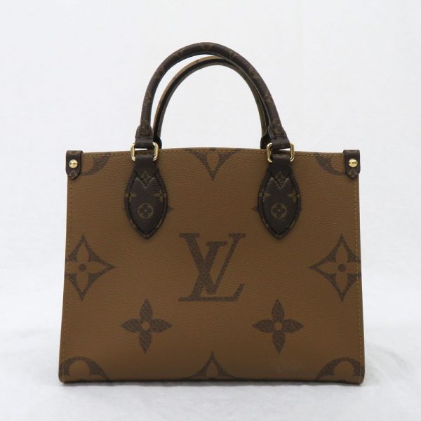 n2401 06 300239mi 01 1 Louis Vuitton On The Go PM Monogram Leather Tote Bag 2way Shoulder Bag Reverse Brown