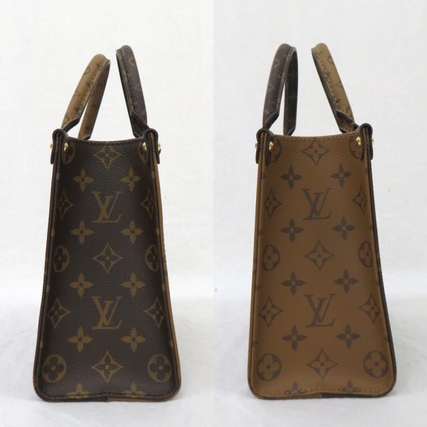 n2401 06 300239mi 02 Louis Vuitton On The Go PM Monogram Leather Tote Bag 2way Shoulder Bag Reverse Brown