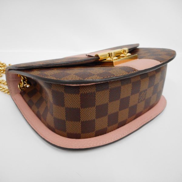 ot135491 5 Louis Vuitton Taurillon Cuir Chain Damier Ebene Magnolia Shoulder Bag Pink