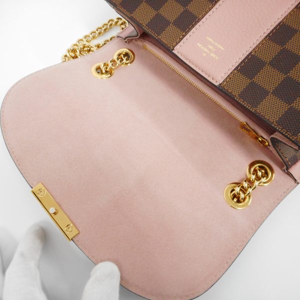 ot135491 9 Louis Vuitton Taurillon Cuir Chain Damier Ebene Magnolia Shoulder Bag Pink