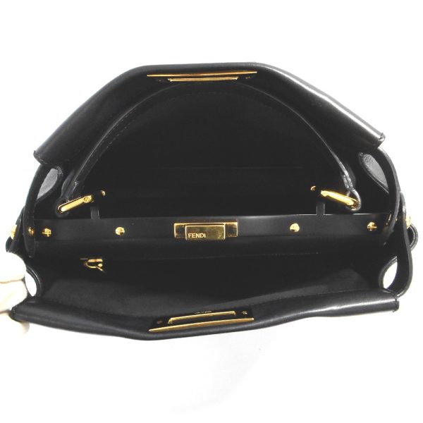 ot98921 5 Fendi Peekaboo 2WAY Leather Hand Bag Black