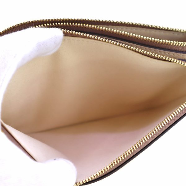 p21 345 10 Louis Vuitton Pochette Double Zip Shoulder Bag Pouch Chain Empreinte Beige