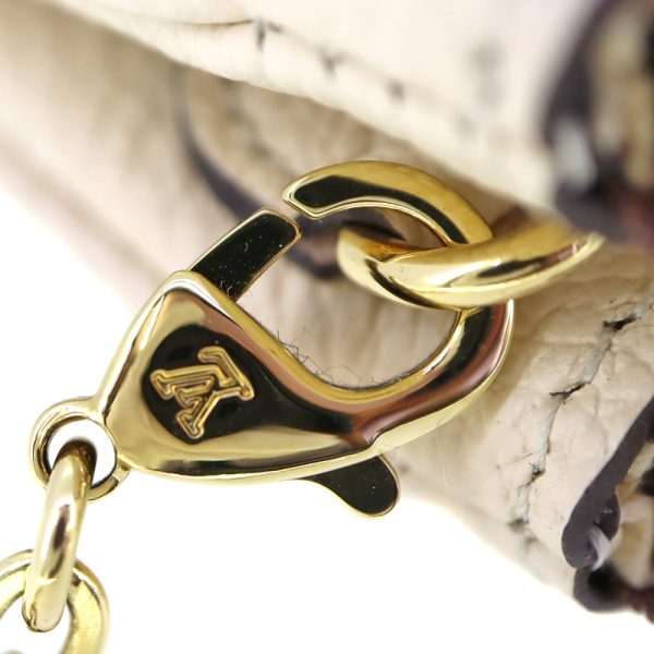 p21 345 8 Louis Vuitton Pochette Double Zip Shoulder Bag Pouch Chain Empreinte Beige
