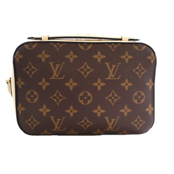 p21 912 2 Louis Vuitton Saintonge Monogram Canvas Shoulder Bag Beige Brown