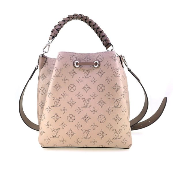 p22 1053 3 Louis Vuitton Muria Mahina Leather Hand Bag Shloulder Bag Beige